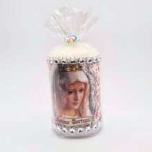 Load image into Gallery viewer, Our Lady Of Fatima Candle (Silver) 2.8'' | 7cm