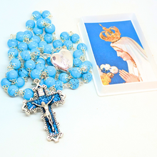 Load image into Gallery viewer, Our Lady Heart Light Blue Rosary