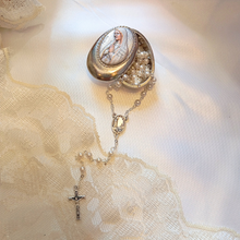 Load image into Gallery viewer, Our Lady of Fatima Pocket Rosary with Colored Metal Box