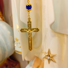 Load image into Gallery viewer, Premium Blue and Golden Rosary of Fatima