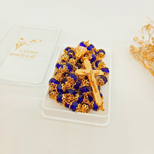 Load image into Gallery viewer, Premium Blue and Golden Rosary of Fatima