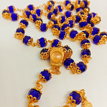 Load image into Gallery viewer, Premium Blue and Golden Rosary of Fatima