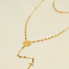 Load image into Gallery viewer, Rosary Necklace - Apparitions of Our Lady of Fatima - 19.2Kt Gold