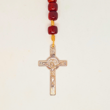Load image into Gallery viewer, Saint Benedict Wood Decade Rosary