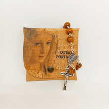 Load image into Gallery viewer, Wood Decade Rosary with Cork Pouch