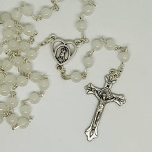 Load image into Gallery viewer, Light Glass Rosary - White