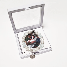 Load image into Gallery viewer, Holy Family Silver Blue Bracelet