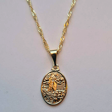 Load image into Gallery viewer, Necklace with Golden medal of Our Lady of Fatima Apparition