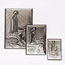 Load image into Gallery viewer, Our Lady of Fatima Silver Plaque