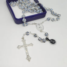 Load image into Gallery viewer, Premium Silver Medal of Fatima Rosary - Blue