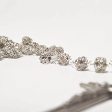 Load image into Gallery viewer, Premium Silver with Translucent Crystals Rosary of Fatima