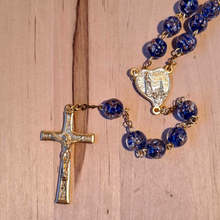 Load image into Gallery viewer, Centennial Blue & Gold Murano Rosary