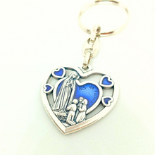 Load image into Gallery viewer, Apparitions Of Our Lady of Fatima Heart Keychain
