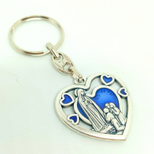 Load image into Gallery viewer, Apparitions Of Our Lady of Fatima Heart Keychain
