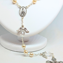 Load image into Gallery viewer, Angel Rosary – Apparitions of Our Lady of Fatima with Terra de Fátima Relic
