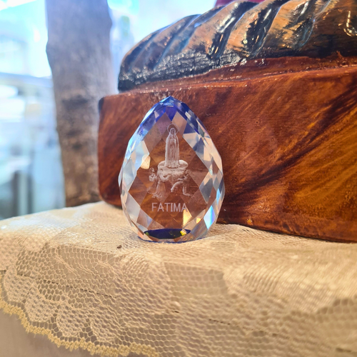Crystal Glass with Fatima Apparition [1.57'' | 4cm]