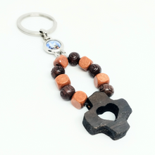 Cargar imagen en el visor de la galería, Decade Rosary Wood Keychain
