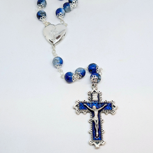 Load image into Gallery viewer, Our Lady Heart Blue Rosary
