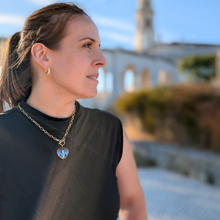 Load image into Gallery viewer, Our Lady of Fatima Heart Medalion Necklace [Stainless Steel]
