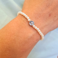 Pulseira de Pérolas Nossa Senhora de Fátima com Medalha