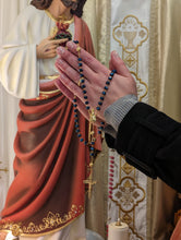 Cargar imagen en el visor de la galería, Blue Crystal and Gold Rosary
