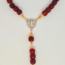 Load image into Gallery viewer, Saint Benedict Wood Decade Rosary
