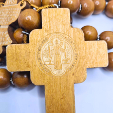 Cargar imagen en el visor de la galería, Saint Benedict Wood Wall Rosary
