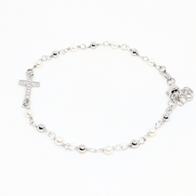 Cargar imagen en el visor de la galería, Silver Cross Bracelet with Zirconia [925 Silver]
