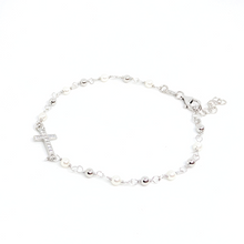 Cargar imagen en el visor de la galería, Silver Cross Bracelet with Zirconia [925 Silver]
