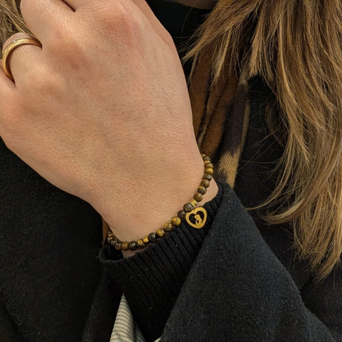 Our Lady of Fatima Bracelet with medal [Natural Stone]