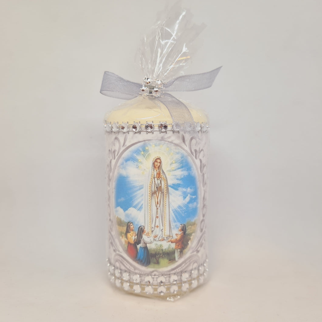 Apparitions of Our Lady Of Fatima Candle 2.8'' | 7 cm