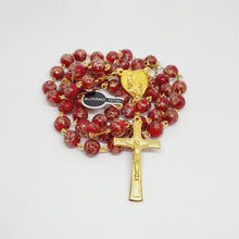 Cargar imagen en el visor de la galería, Rosario de Murano Rojo y Dorado del Centenario de las Apariciones
