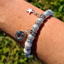 Load image into Gallery viewer, Christmas Bracelet - Cream and Gray
