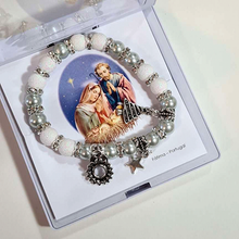 Load image into Gallery viewer, Christmas Bracelet - Cream and Gray
