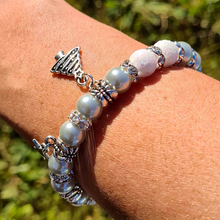 Load image into Gallery viewer, Christmas Bracelet - Cream and Gray
