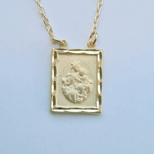 Cargar imagen en el visor de la galería, Golden Scapular - Our Lady of Mount Carmel and Sacred Heart of Jesus
