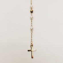 Load image into Gallery viewer, Pearl Golden Our Lady of Fatima Rosary
