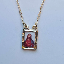 Cargar imagen en el visor de la galería, Scapular - Our Lady of Mount Carmel and Sacred Heart of Jesus
