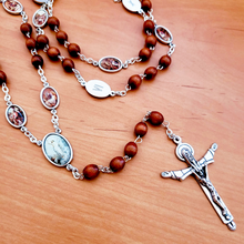 Load image into Gallery viewer, Stations of the Cross Wood Rosary
