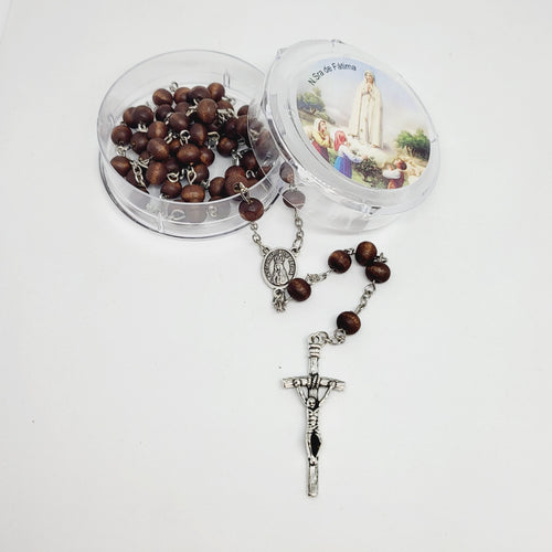 Wood Rose Rosary [Dark Brown]