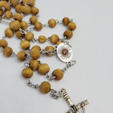 Load image into Gallery viewer, Wood Rose Rosary [Light Brown]
