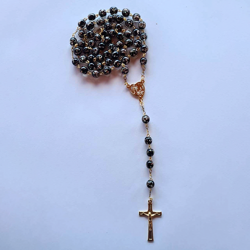 Centennial Black & Gold Murano Rosary