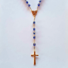 Cargar imagen en el visor de la galería, Centennial Blue &amp; Gold Murano Rosary
