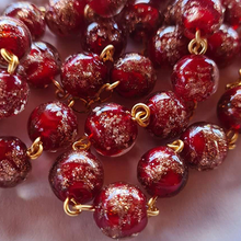 Cargar imagen en el visor de la galería, Centennial Red &amp; Gold Murano Rosary
